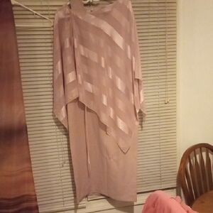 Elegant Pink Striped Dress